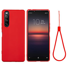 Custodia Silicone Ultra Sottile Morbida 360 Gradi Cover S01 per Sony Xperia 10 III Lite Rosso