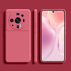 Custodia Silicone Ultra Sottile Morbida 360 Gradi Cover S01 per Xiaomi Mi 12 Ultra 5G Rosso Rosa