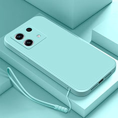 Custodia Silicone Ultra Sottile Morbida 360 Gradi Cover S01 per Xiaomi Redmi Note 13 5G Ciano