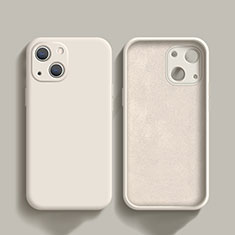 Custodia Silicone Ultra Sottile Morbida 360 Gradi Cover S02 per Apple iPhone 13 Mini Bianco