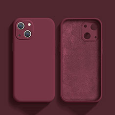 Custodia Silicone Ultra Sottile Morbida 360 Gradi Cover S02 per Apple iPhone 13 Mini Rosso Rosa