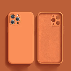 Custodia Silicone Ultra Sottile Morbida 360 Gradi Cover S02 per Apple iPhone 13 Pro Max Arancione