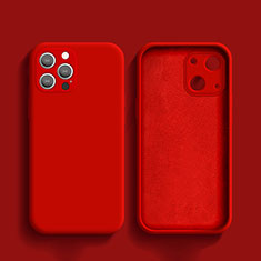 Custodia Silicone Ultra Sottile Morbida 360 Gradi Cover S02 per Apple iPhone 14 Pro Rosso