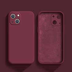 Custodia Silicone Ultra Sottile Morbida 360 Gradi Cover S02 per Apple iPhone 14 Rosso Rosa