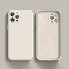 Custodia Silicone Ultra Sottile Morbida 360 Gradi Cover S02 per Apple iPhone 15 Pro Max Bianco