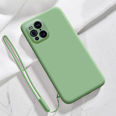 Custodia Silicone Ultra Sottile Morbida 360 Gradi Cover S02 per Oppo Find X3 5G Verde