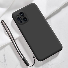 Custodia Silicone Ultra Sottile Morbida 360 Gradi Cover S02 per Oppo Find X3 Pro 5G Nero