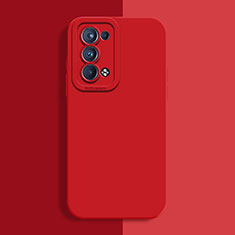 Custodia Silicone Ultra Sottile Morbida 360 Gradi Cover S02 per Oppo Reno6 Pro+ Plus 5G Rosso