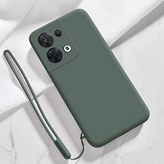 Custodia Silicone Ultra Sottile Morbida 360 Gradi Cover S02 per Oppo Reno8 5G Verde Notte