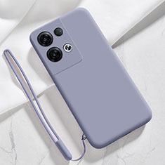 Custodia Silicone Ultra Sottile Morbida 360 Gradi Cover S02 per Oppo Reno8 Pro+ Plus 5G Grigio Lavanda