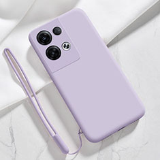 Custodia Silicone Ultra Sottile Morbida 360 Gradi Cover S02 per Oppo Reno8 Pro+ Plus 5G Lavanda