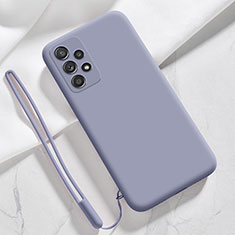 Custodia Silicone Ultra Sottile Morbida 360 Gradi Cover S02 per Samsung Galaxy A23 5G Grigio Lavanda