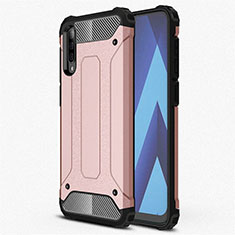 Custodia Silicone Ultra Sottile Morbida 360 Gradi Cover S02 per Samsung Galaxy A70 Oro Rosa