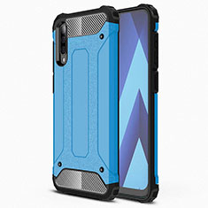 Custodia Silicone Ultra Sottile Morbida 360 Gradi Cover S02 per Samsung Galaxy A70S Cielo Blu