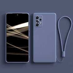 Custodia Silicone Ultra Sottile Morbida 360 Gradi Cover S02 per Samsung Galaxy A72 5G Grigio Lavanda