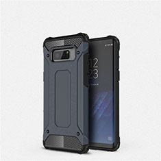 Custodia Silicone Ultra Sottile Morbida 360 Gradi Cover S02 per Samsung Galaxy Note 8 Duos N950F Blu