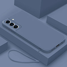 Custodia Silicone Ultra Sottile Morbida 360 Gradi Cover S02 per Samsung Galaxy S21 5G Grigio Lavanda