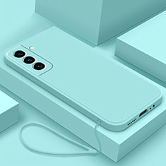 Custodia Silicone Ultra Sottile Morbida 360 Gradi Cover S02 per Samsung Galaxy S21 FE 5G Cielo Blu