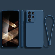 Custodia Silicone Ultra Sottile Morbida 360 Gradi Cover S02 per Samsung Galaxy S24 Ultra 5G Blu