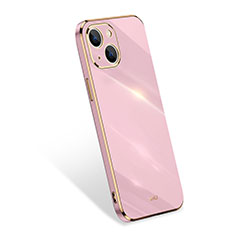 Custodia Silicone Ultra Sottile Morbida 360 Gradi Cover S03 per Apple iPhone 13 Mini Oro Rosa