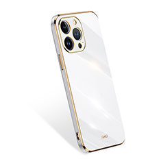 Custodia Silicone Ultra Sottile Morbida 360 Gradi Cover S03 per Apple iPhone 13 Pro Max Bianco