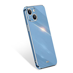 Custodia Silicone Ultra Sottile Morbida 360 Gradi Cover S03 per Apple iPhone 14 Plus Cielo Blu