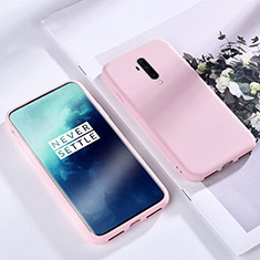 Custodia Silicone Ultra Sottile Morbida 360 Gradi Cover S03 per OnePlus 7T Pro Oro Rosa