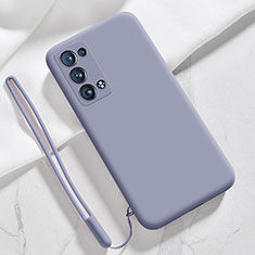 Custodia Silicone Ultra Sottile Morbida 360 Gradi Cover S03 per Oppo Reno6 Pro+ Plus 5G Grigio Lavanda