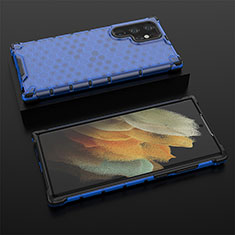 Custodia Silicone Ultra Sottile Morbida 360 Gradi Cover S03 per Samsung Galaxy S21 Ultra 5G Blu
