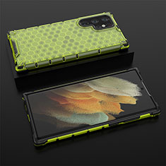 Custodia Silicone Ultra Sottile Morbida 360 Gradi Cover S03 per Samsung Galaxy S21 Ultra 5G Verde