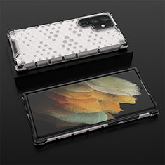 Custodia Silicone Ultra Sottile Morbida 360 Gradi Cover S03 per Samsung Galaxy S22 Ultra 5G Bianco