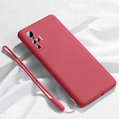 Custodia Silicone Ultra Sottile Morbida 360 Gradi Cover S03 per Vivo X50 Pro 5G Rosso Rosa