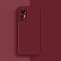 Custodia Silicone Ultra Sottile Morbida 360 Gradi Cover S03 per Xiaomi Mi 12 5G Rosso Rosa