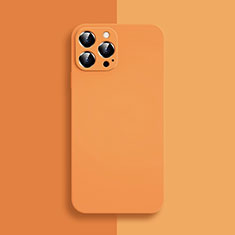 Custodia Silicone Ultra Sottile Morbida 360 Gradi Cover S04 per Apple iPhone 13 Pro Arancione