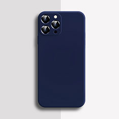 Custodia Silicone Ultra Sottile Morbida 360 Gradi Cover S04 per Apple iPhone 13 Pro Max Blu