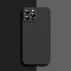 Custodia Silicone Ultra Sottile Morbida 360 Gradi Cover S04 per Apple iPhone 13 Pro Max Nero