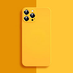 Custodia Silicone Ultra Sottile Morbida 360 Gradi Cover S04 per Apple iPhone 14 Pro Max Giallo