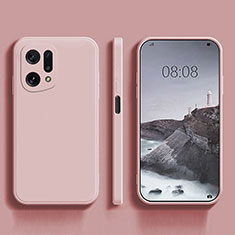 Custodia Silicone Ultra Sottile Morbida 360 Gradi Cover S04 per Oppo Find X5 Pro 5G Rosa