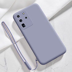 Custodia Silicone Ultra Sottile Morbida 360 Gradi Cover S04 per Samsung Galaxy S20 Ultra 5G Grigio Lavanda