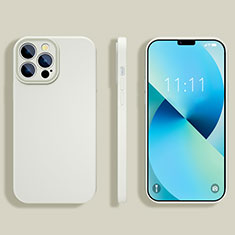 Custodia Silicone Ultra Sottile Morbida 360 Gradi Cover S05 per Apple iPhone 13 Pro Bianco