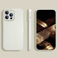 Custodia Silicone Ultra Sottile Morbida 360 Gradi Cover S05 per Apple iPhone 14 Pro Bianco