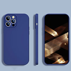 Custodia Silicone Ultra Sottile Morbida 360 Gradi Cover S05 per Apple iPhone 14 Pro Blu