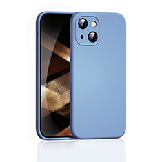 Custodia Silicone Ultra Sottile Morbida 360 Gradi Cover S05 per Apple iPhone 15 Plus Cielo Blu