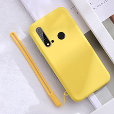 Custodia Silicone Ultra Sottile Morbida 360 Gradi Cover S05 per Huawei P20 Lite (2019) Giallo