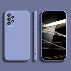 Custodia Silicone Ultra Sottile Morbida 360 Gradi Cover S05 per Samsung Galaxy A52 5G Grigio Lavanda