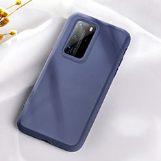 Custodia Silicone Ultra Sottile Morbida 360 Gradi Cover S07 per Huawei P40 Pro Blu