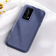 Custodia Silicone Ultra Sottile Morbida 360 Gradi Cover S07 per Huawei P40 Pro+ Plus Blu