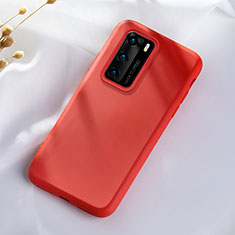 Custodia Silicone Ultra Sottile Morbida 360 Gradi Cover S07 per Huawei P40 Rosso