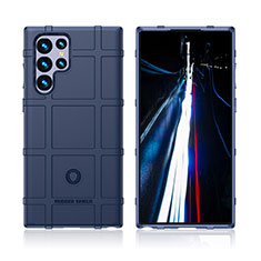Custodia Silicone Ultra Sottile Morbida 360 Gradi Cover S07 per Samsung Galaxy S22 Ultra 5G Blu