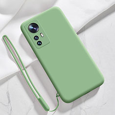 Custodia Silicone Ultra Sottile Morbida 360 Gradi Cover S07 per Xiaomi Mi 12 Pro 5G Verde Pastello